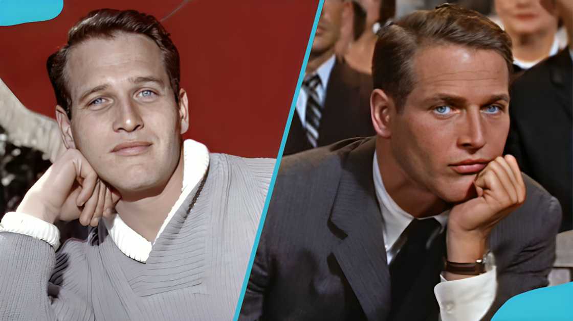 Paul Newman posing for a photo Paul Newman posing for a photo