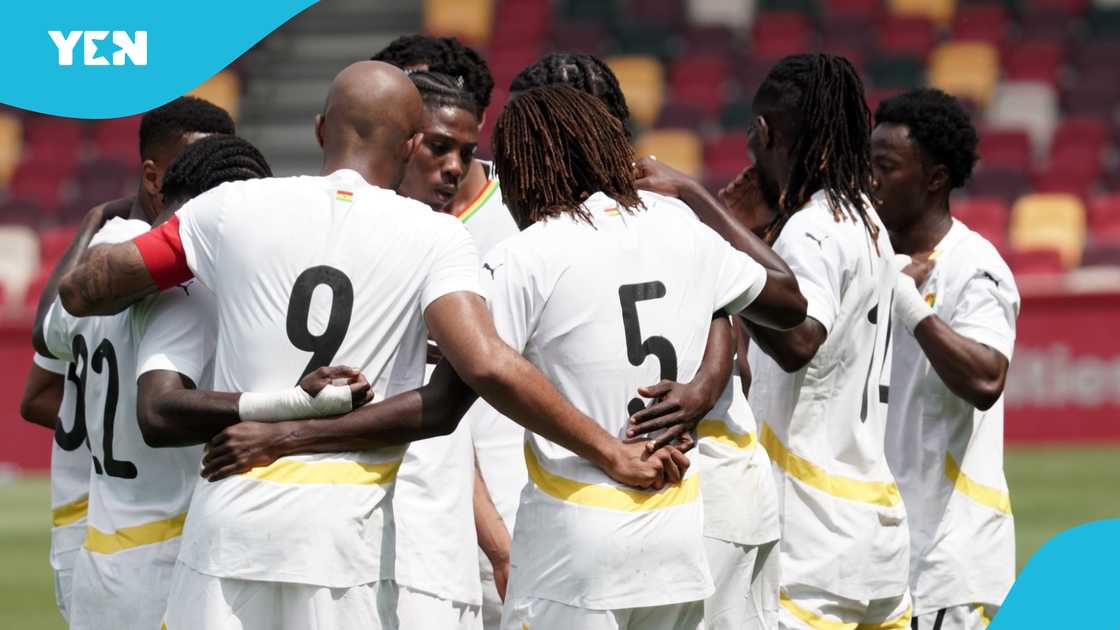 Black Stars players, Jordan Ayew, Trinidad and Tobago, 2025 Unity Cup. Black Stars players, Jordan Ayew, Trinidad and Tobago, 2025 Unity Cup.